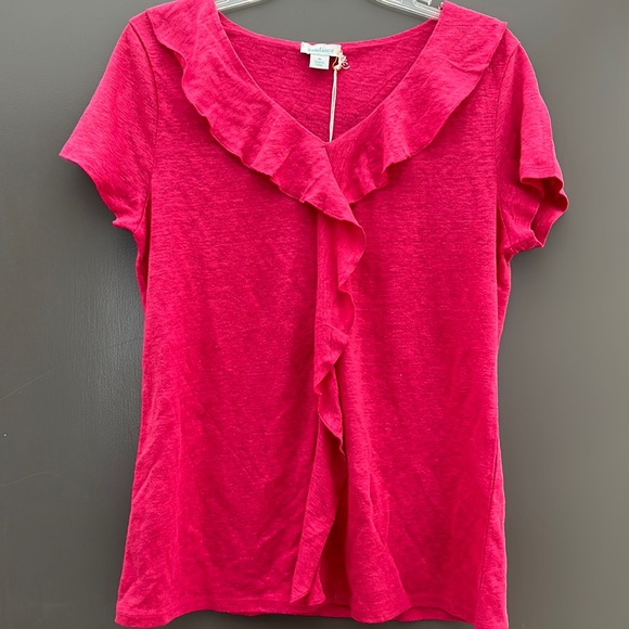 Cascading Ruffles Tee in 100% linen. New with tags from Sundance. - Picture 1 of 7